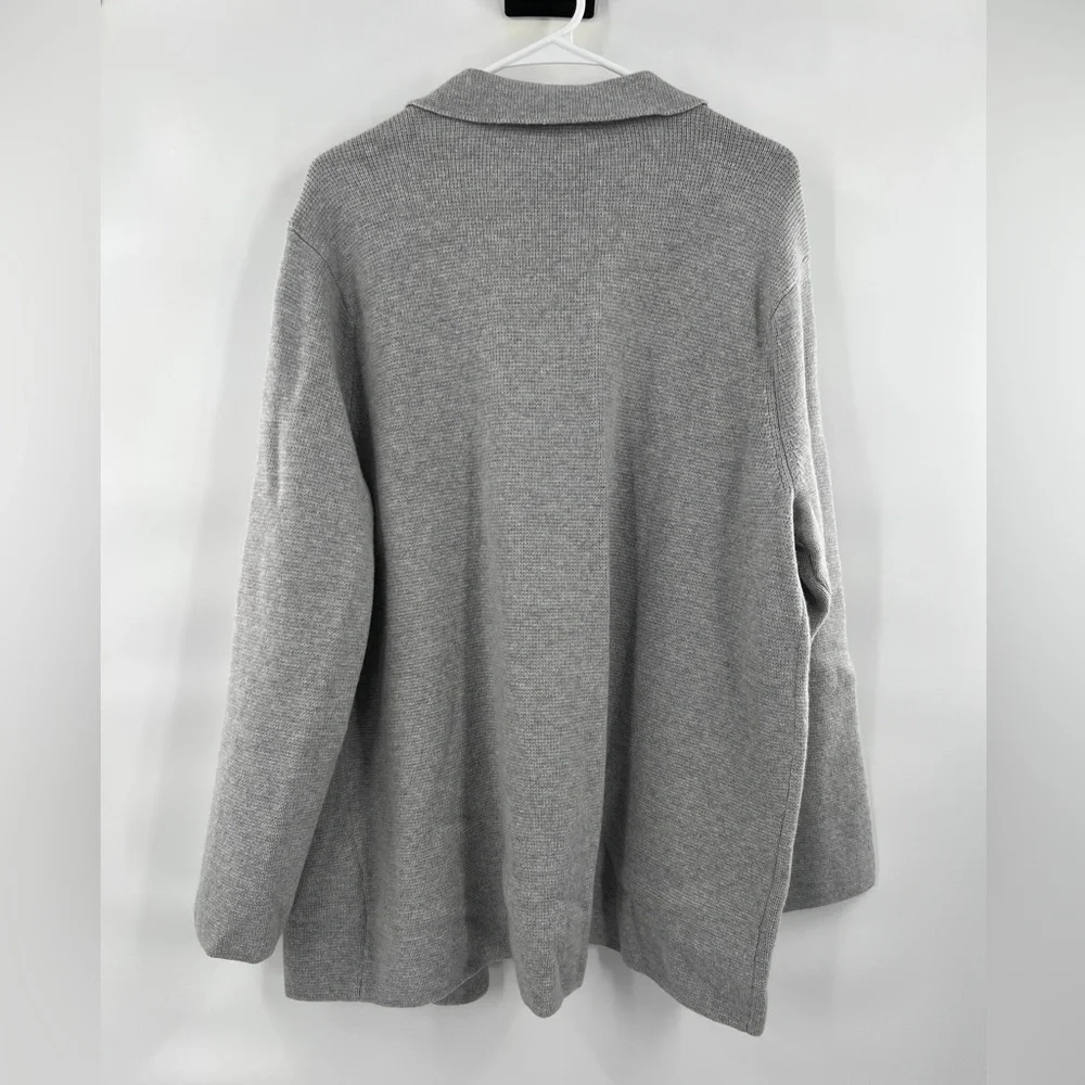Talbots heather sky open long line sweater cardigan blazer XS